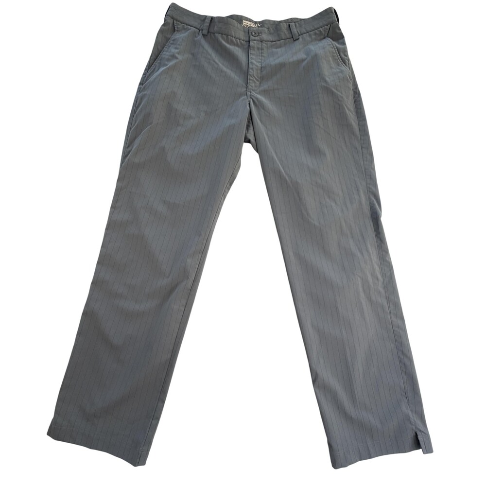 Nike Golf Dri-FIT Pants Mens 36x32 Gray Pinstripe Performance Khakis Stretch
